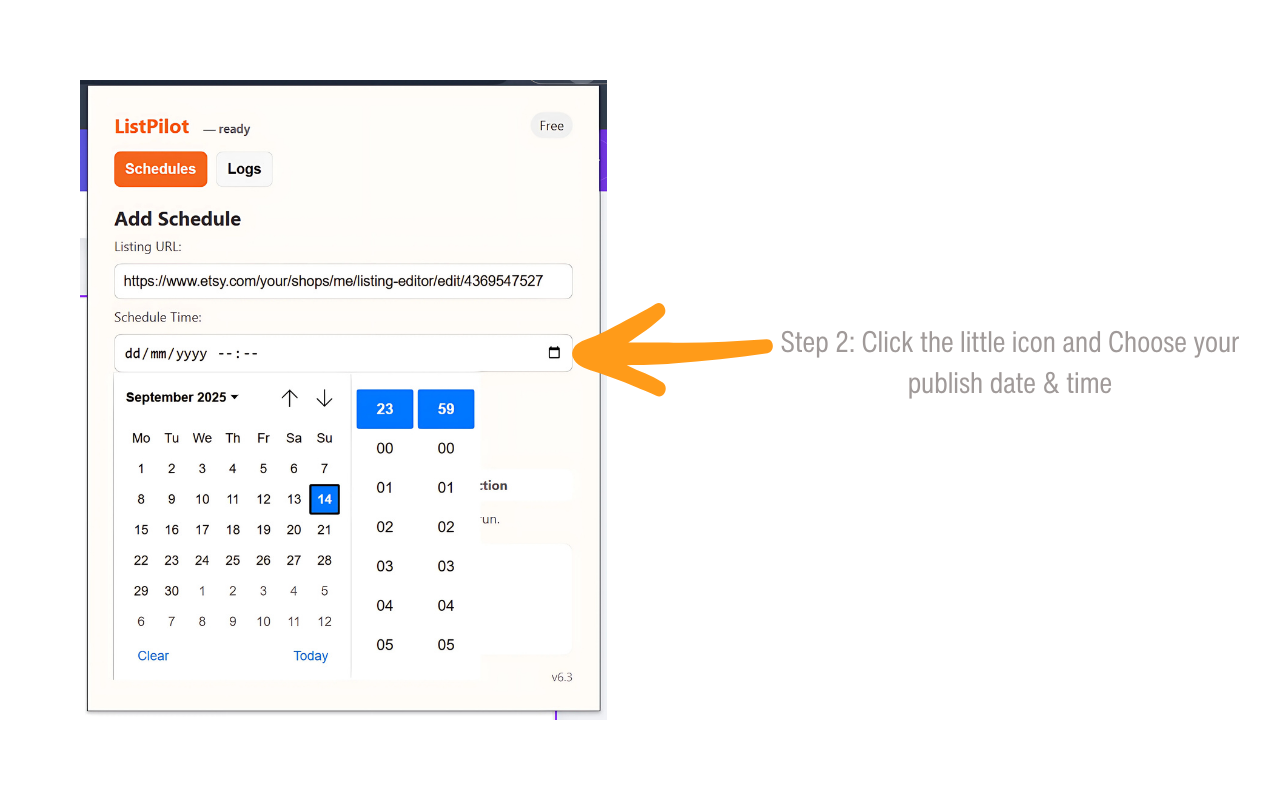Média ListPilot - Planifier les listes de repêchage Etsy - Planifiez les versions Etsy pour publier automatiquement le bon moment. 4
