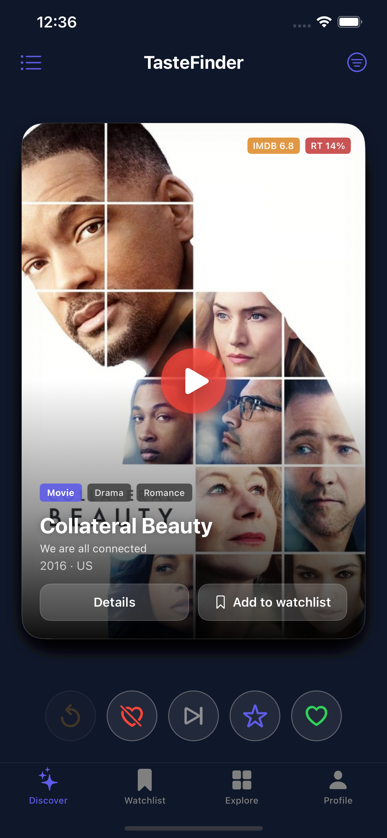 TasteFinder - Main product screenshot demonstrating key features and user interface