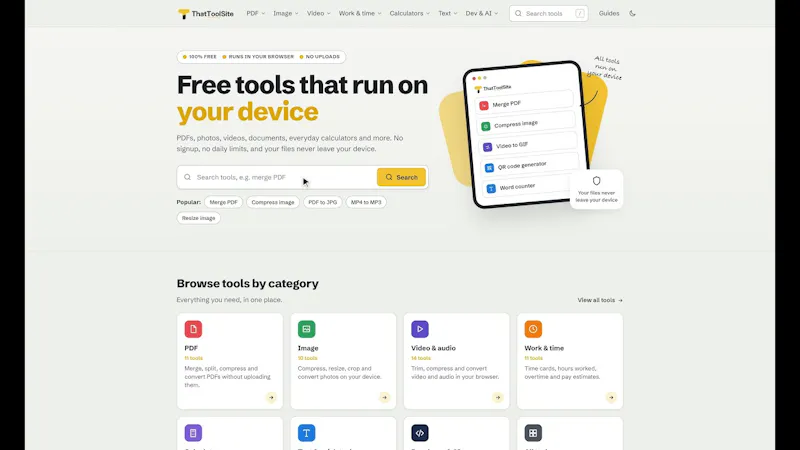 ThatToolSite screenshot 1 (video preview)