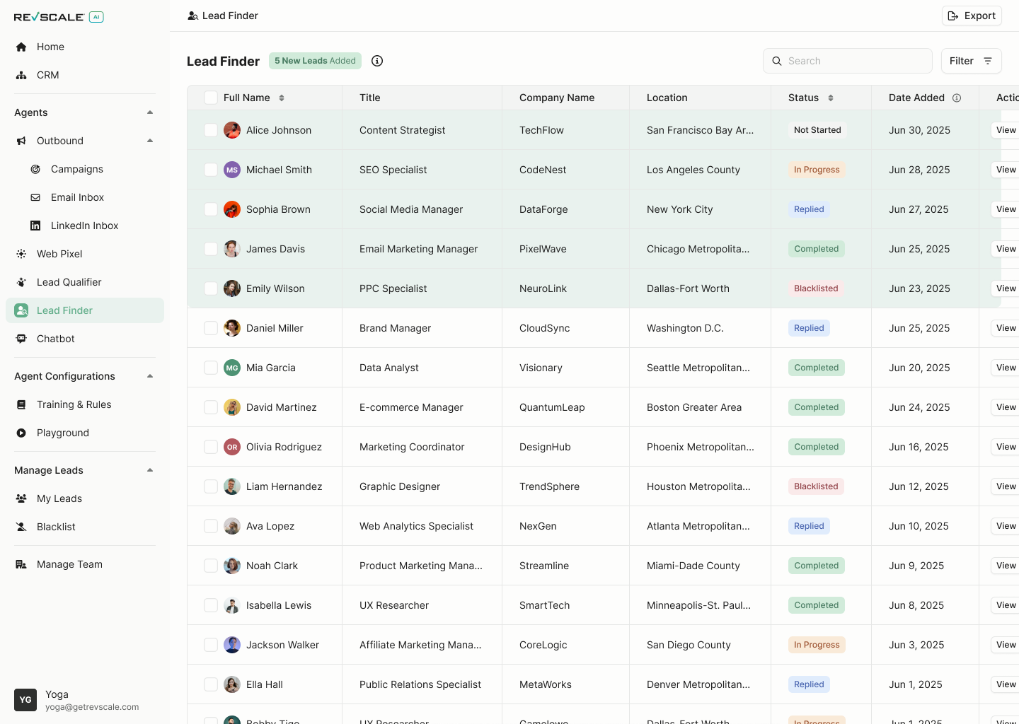 Revscale v3 - AI Agents - Screenshot 4 showing product features and functionality