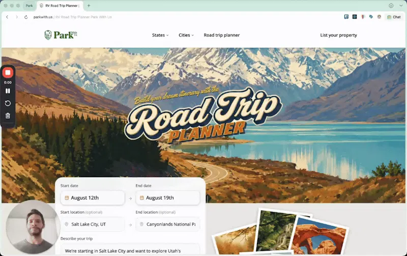 Park With Us - Road Trip Planner screenshot 1 (video preview)