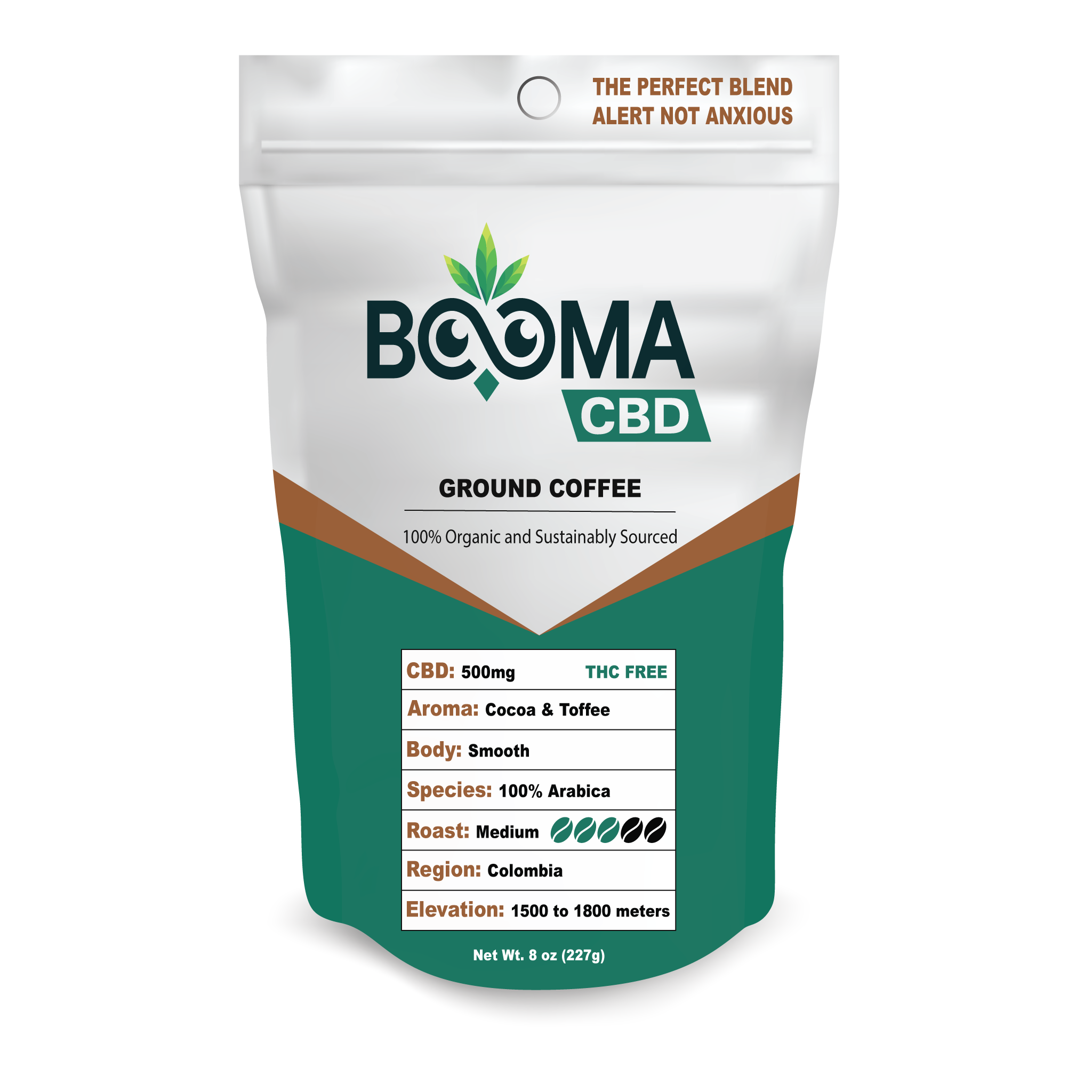 BoomaCBD Medium Roast Ground Coffee