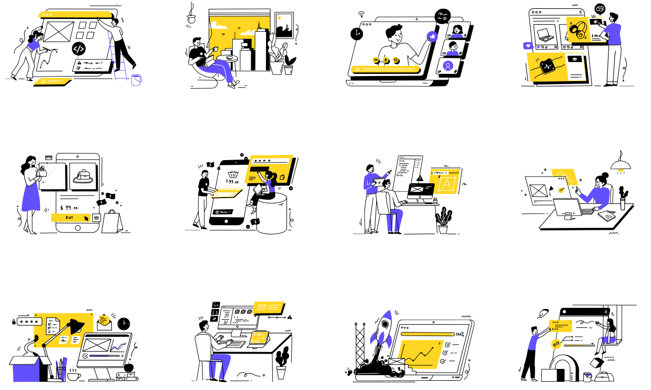 oi-oi hand-drawn illustrations gallery image