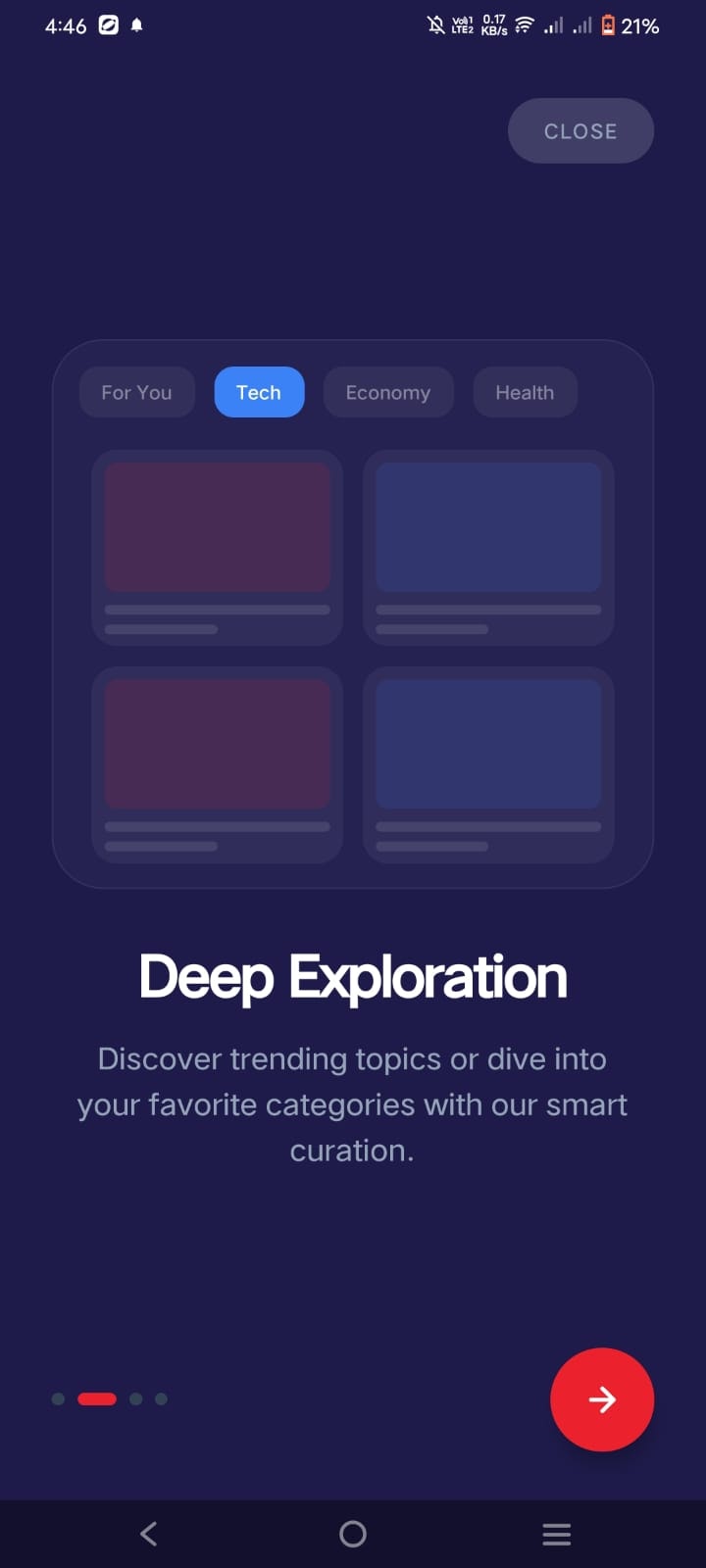 NewsBite - Main product screenshot demonstrating key features and user interface