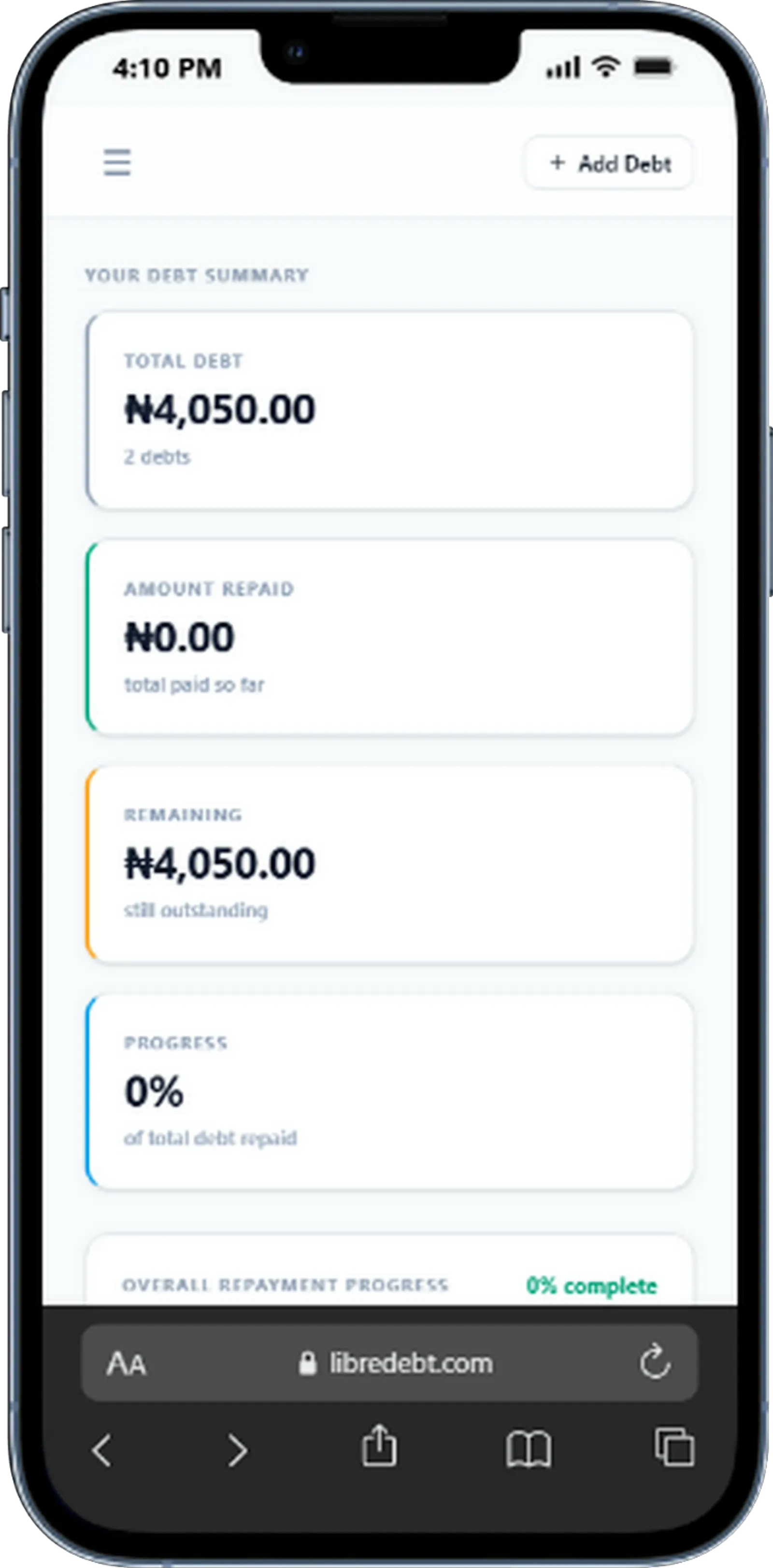 LibreDebt screenshot 2