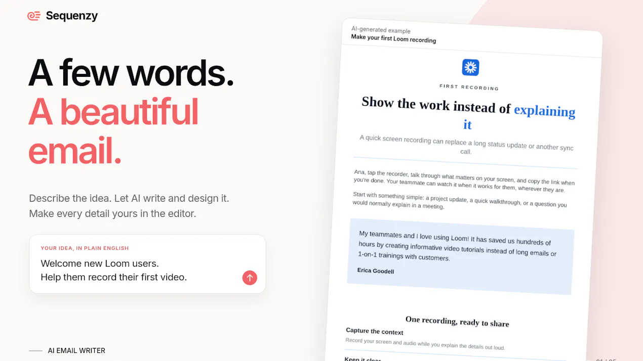 Sequenzy: AI-Native Email Marketing Tool product