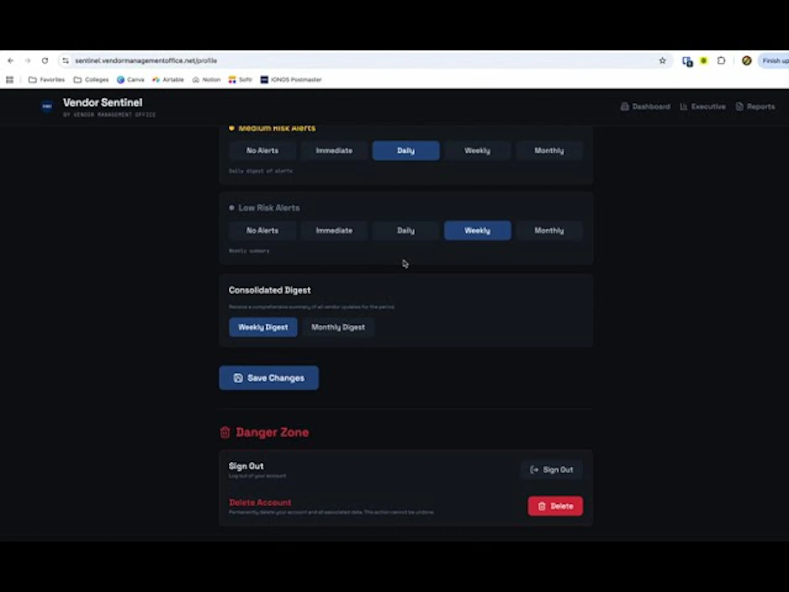 Vendor Sentinel - Early Warning System screenshot 1 (video preview)