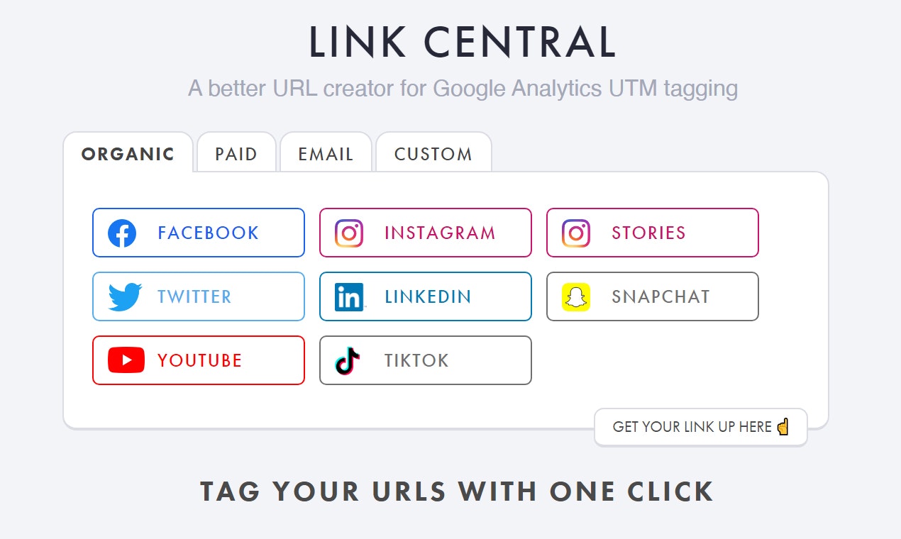 startuptile Link Central-A better URL creator for Google Analytics UTM tagging