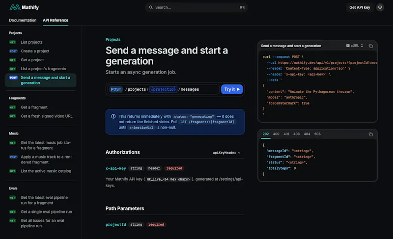 Mathify API screenshot 3