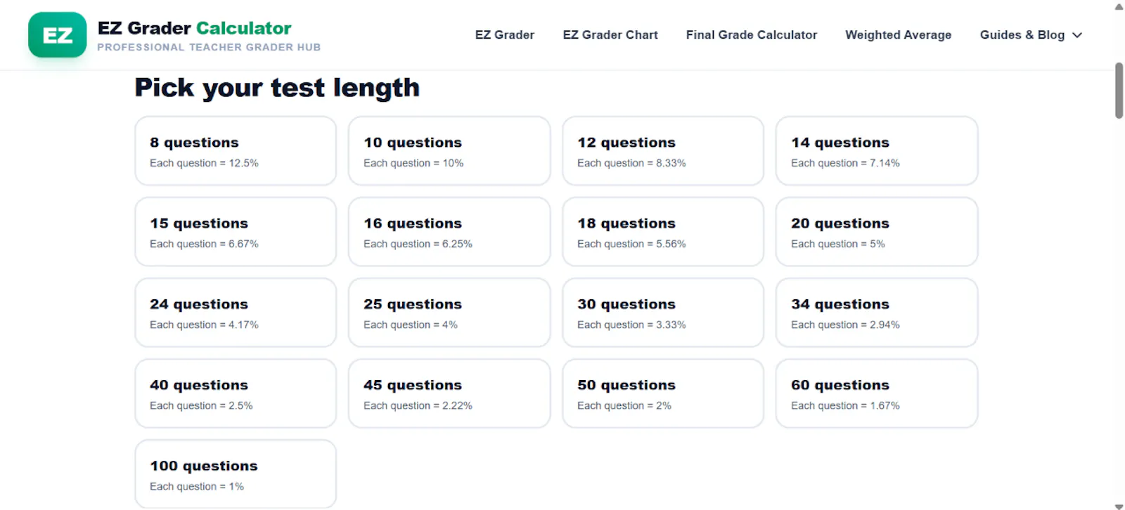 EZ Grader Calc screenshot 2