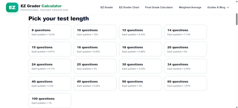 EZ Grader Calc screenshot 2