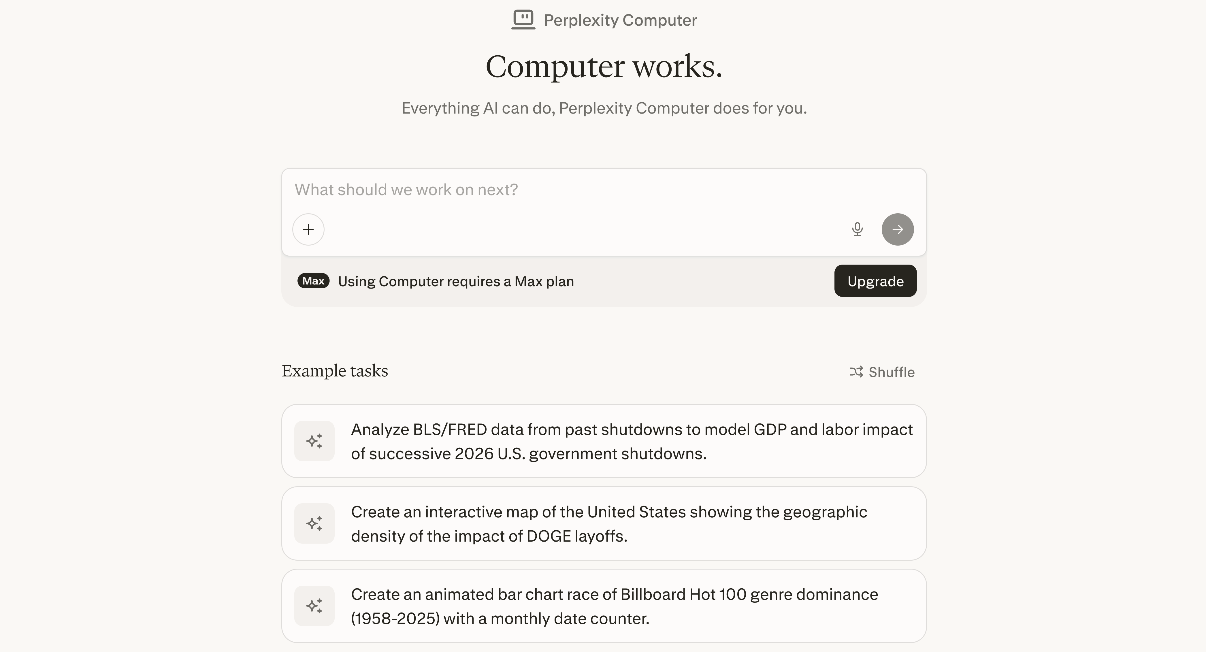 Perplexity Computer screenshot