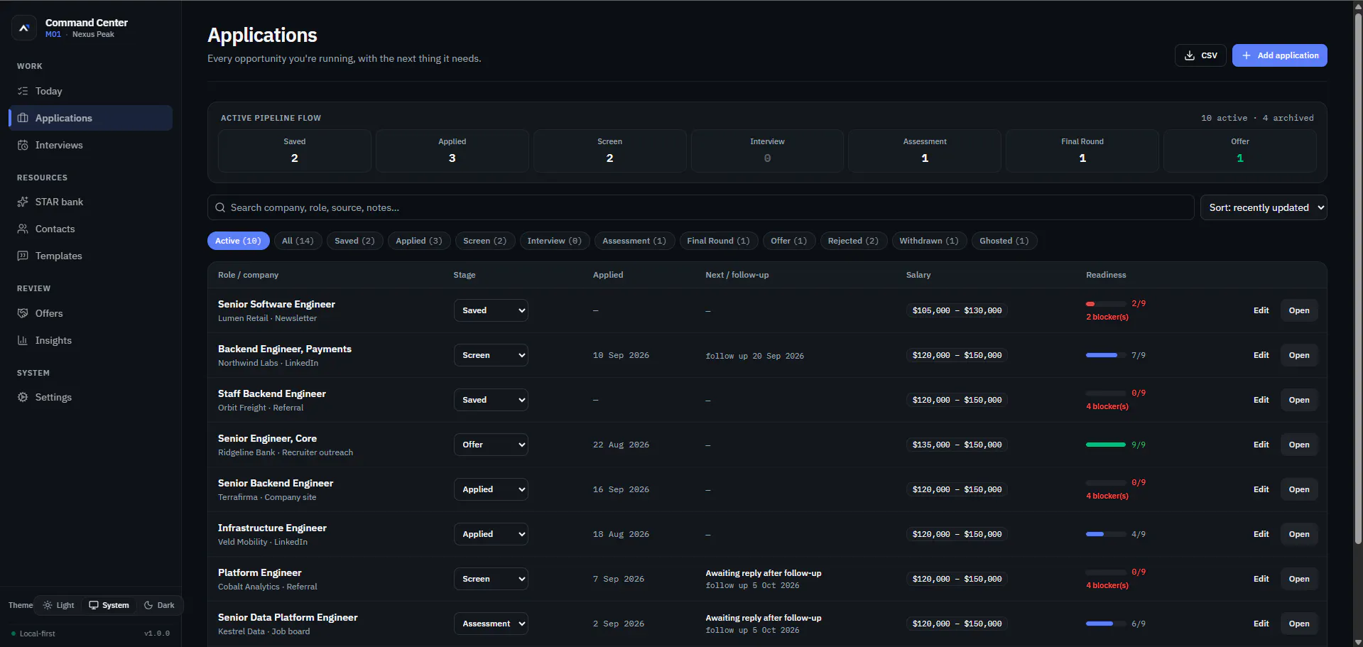 M01 — Job Search Command Center gallery image
