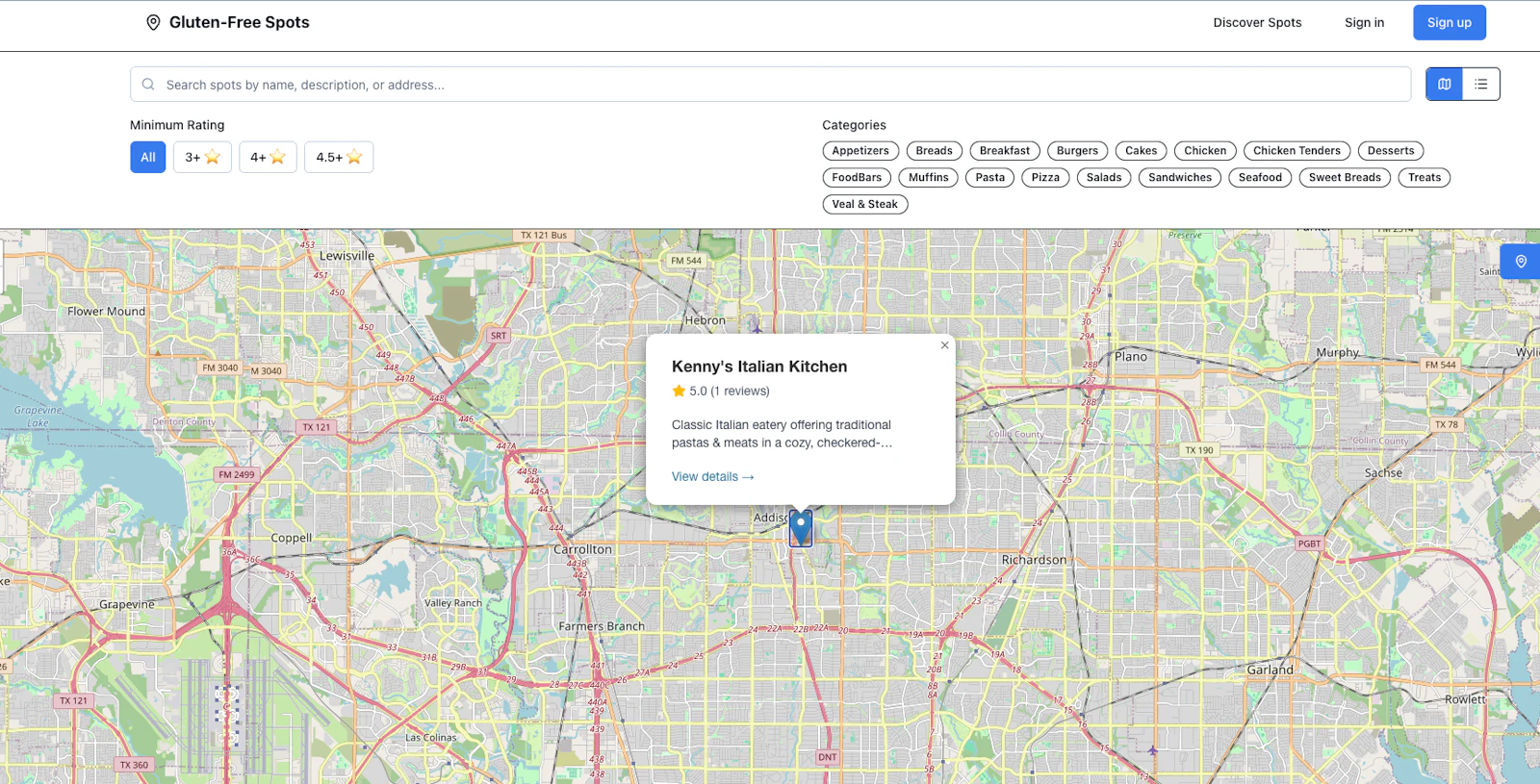 Gluten Free Spots (Favorite dishes GF) screenshot 1