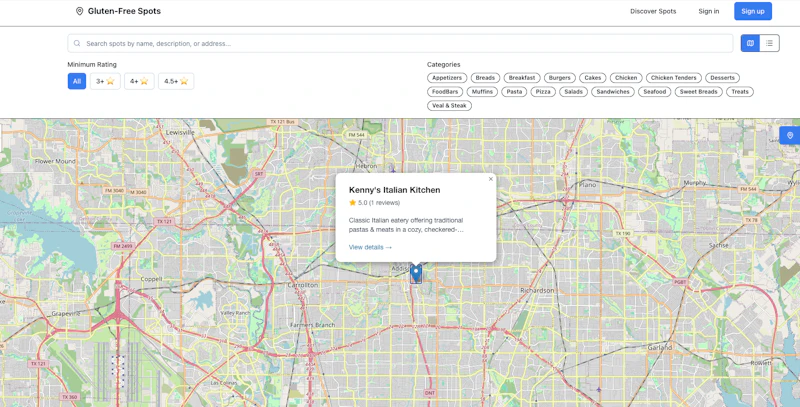 Gluten Free Spots (Favorite dishes GF) screenshot 1