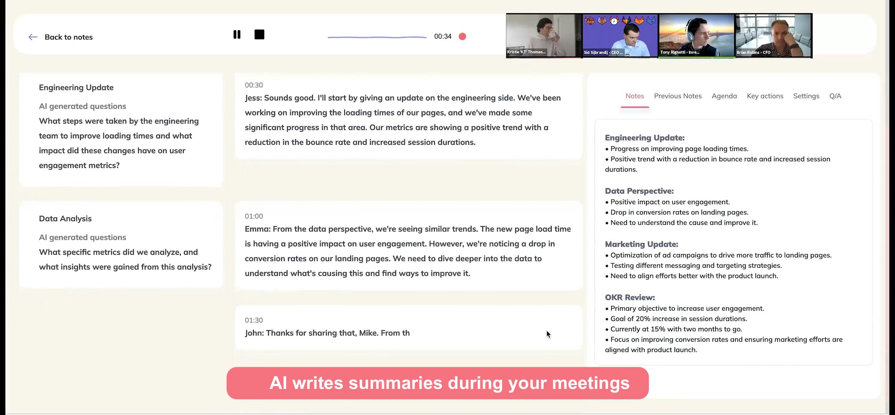 SmartNote - AI -Assistent, der Notizen und Zusammenfassungen für Ihre Meetings schreibt Medien 1