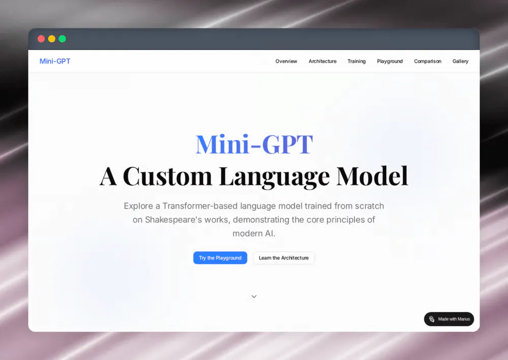 Mini-GPT Model Showcase gallery image