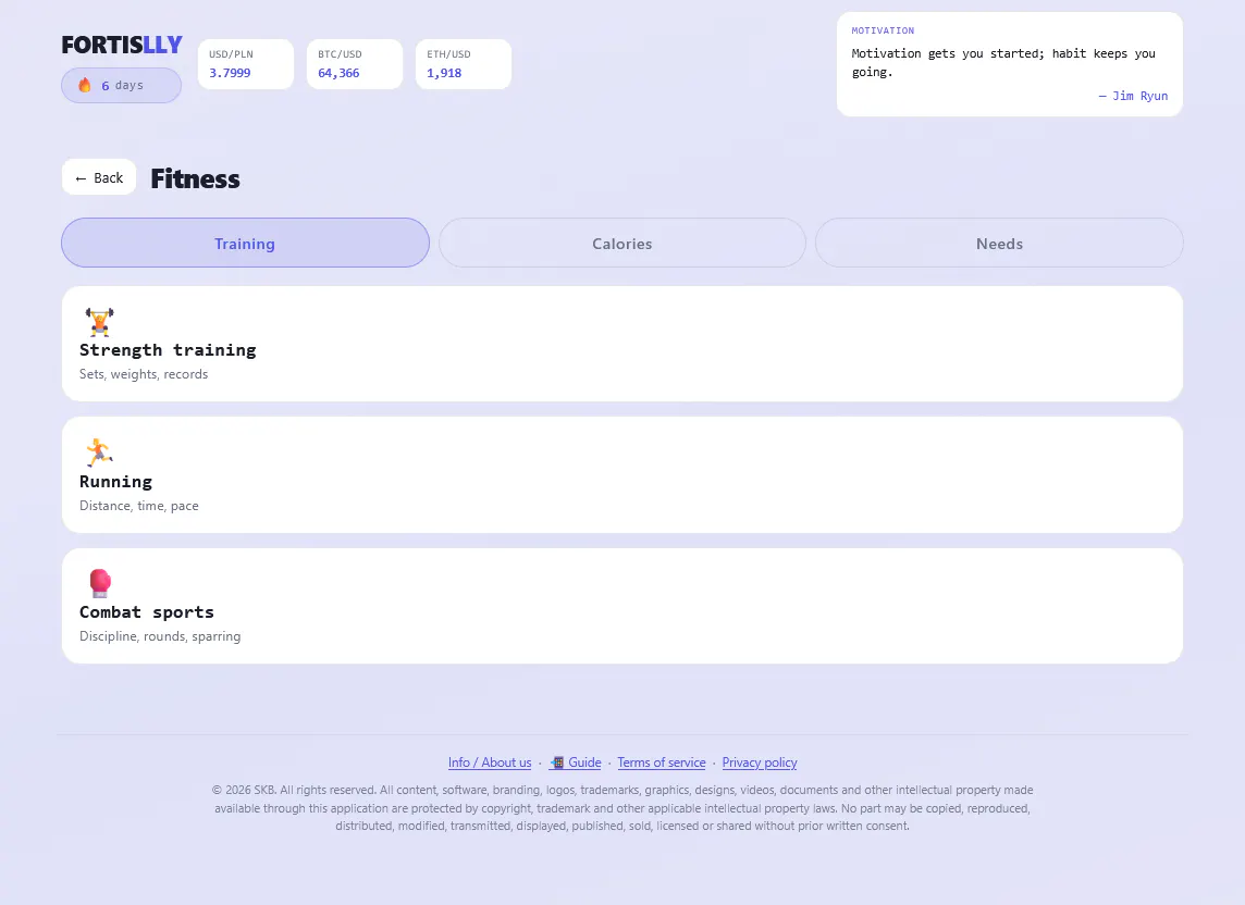 Fortislly screenshot
