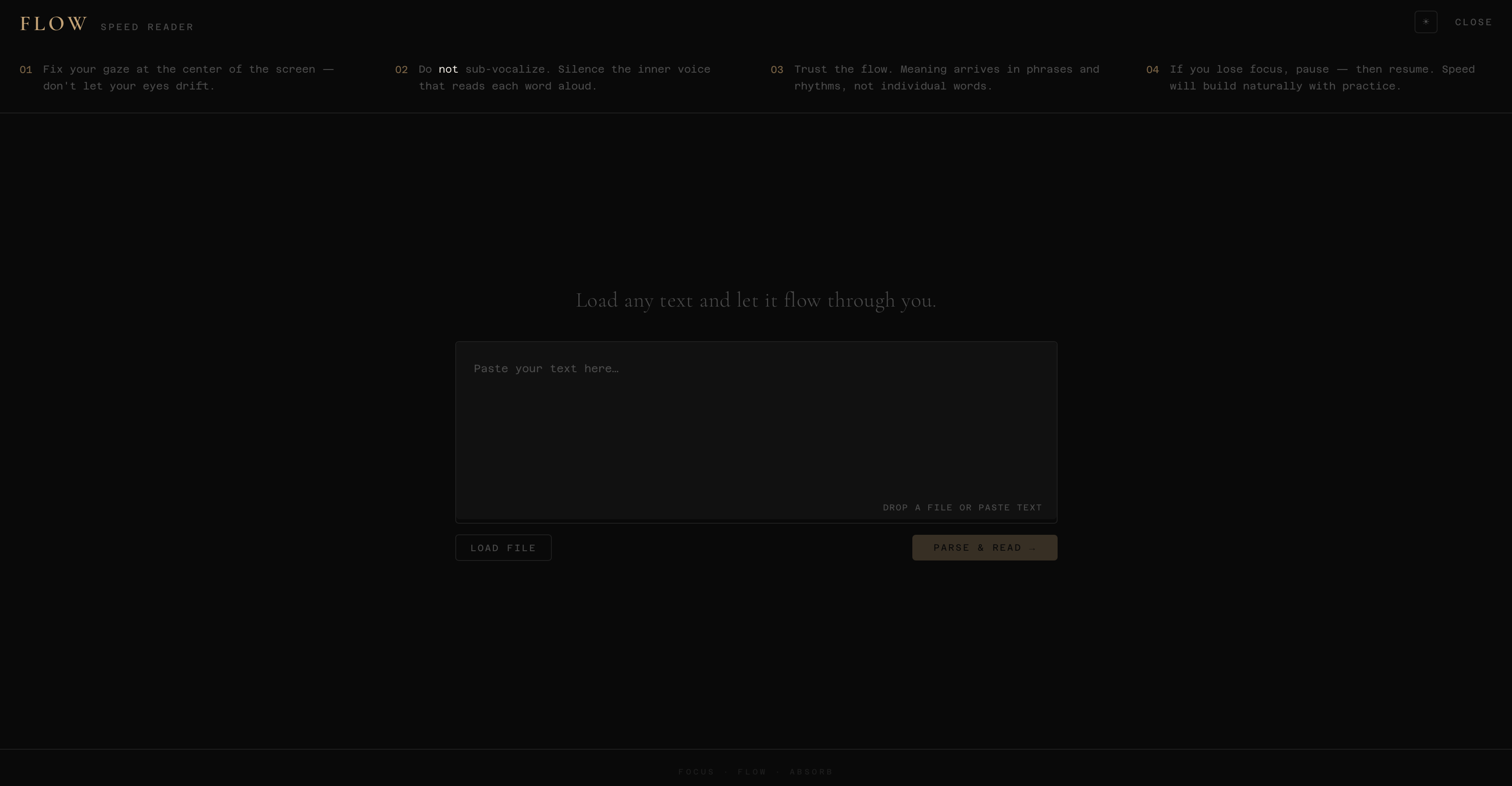 FLOW Speed Reader - Screenshot 4 showing product features and functionality