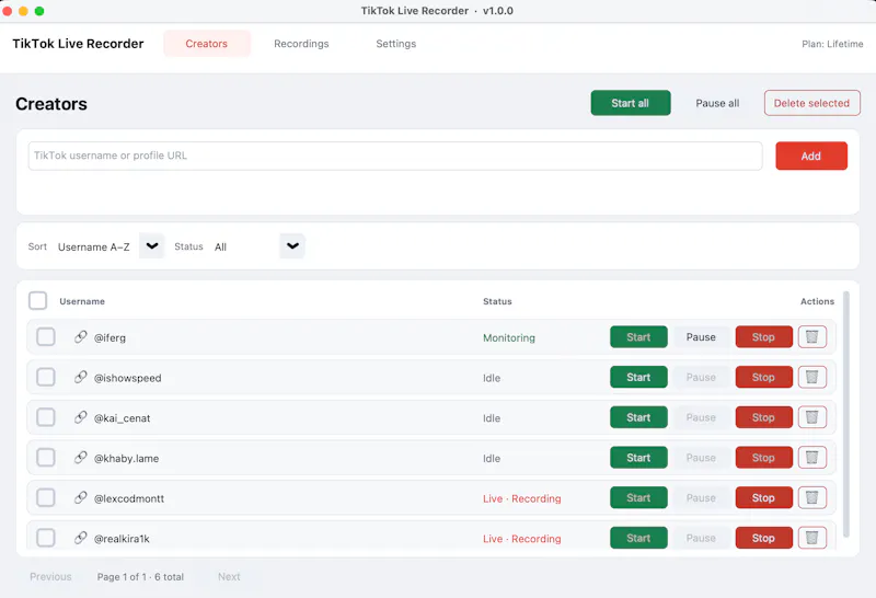 TikTok Live Recorder screenshot 1
