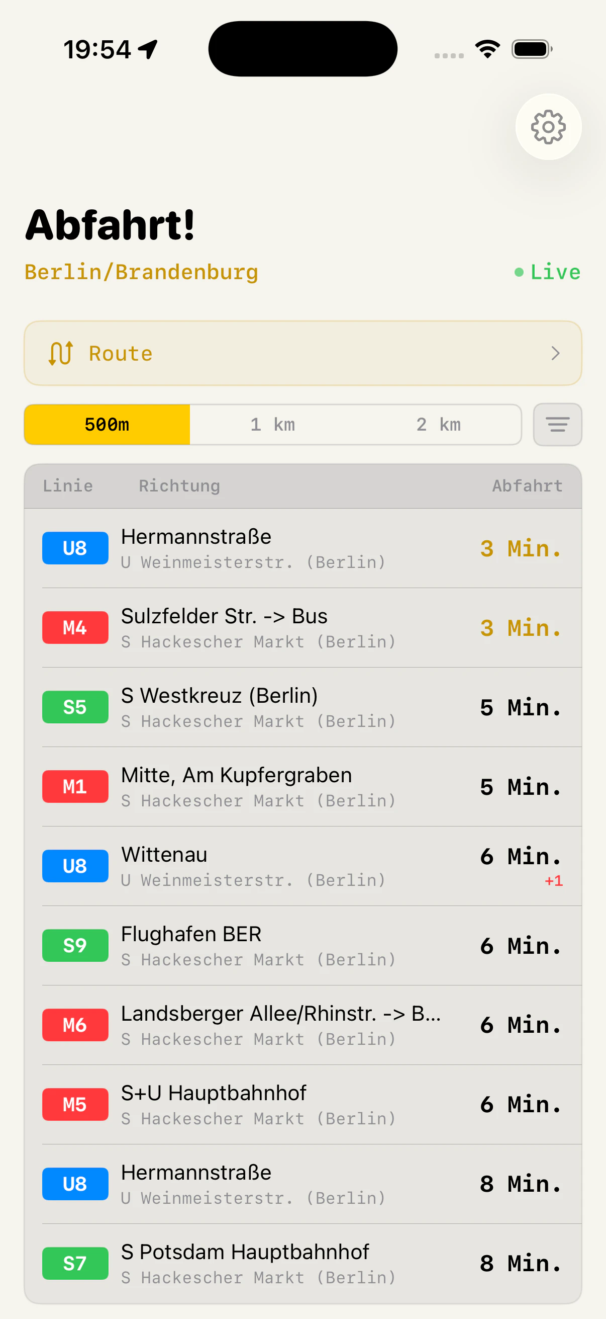 Abfahrt! Transit API screenshot 2