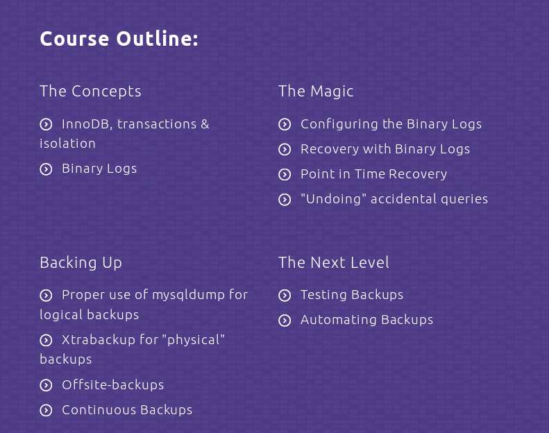 MySQL Backups gallery image