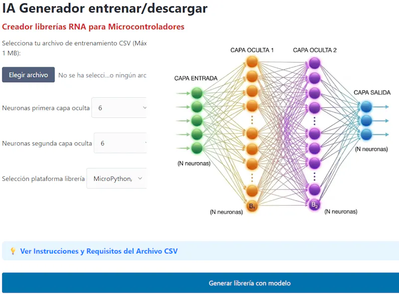 IA Generador neural network library screenshot 2