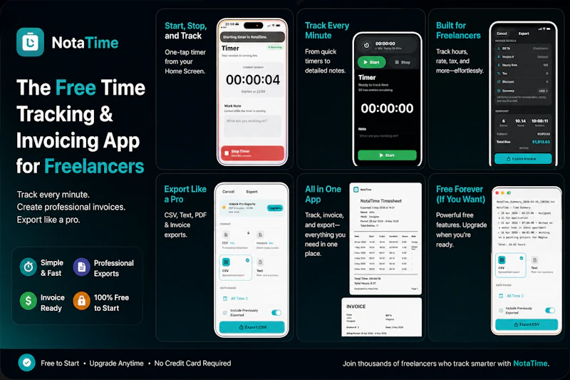 NotaTime — Simple Time Tracking screenshot 1