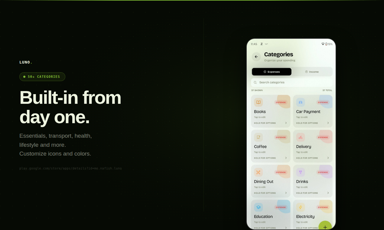 Luno — Offline Expense Tracker gallery image