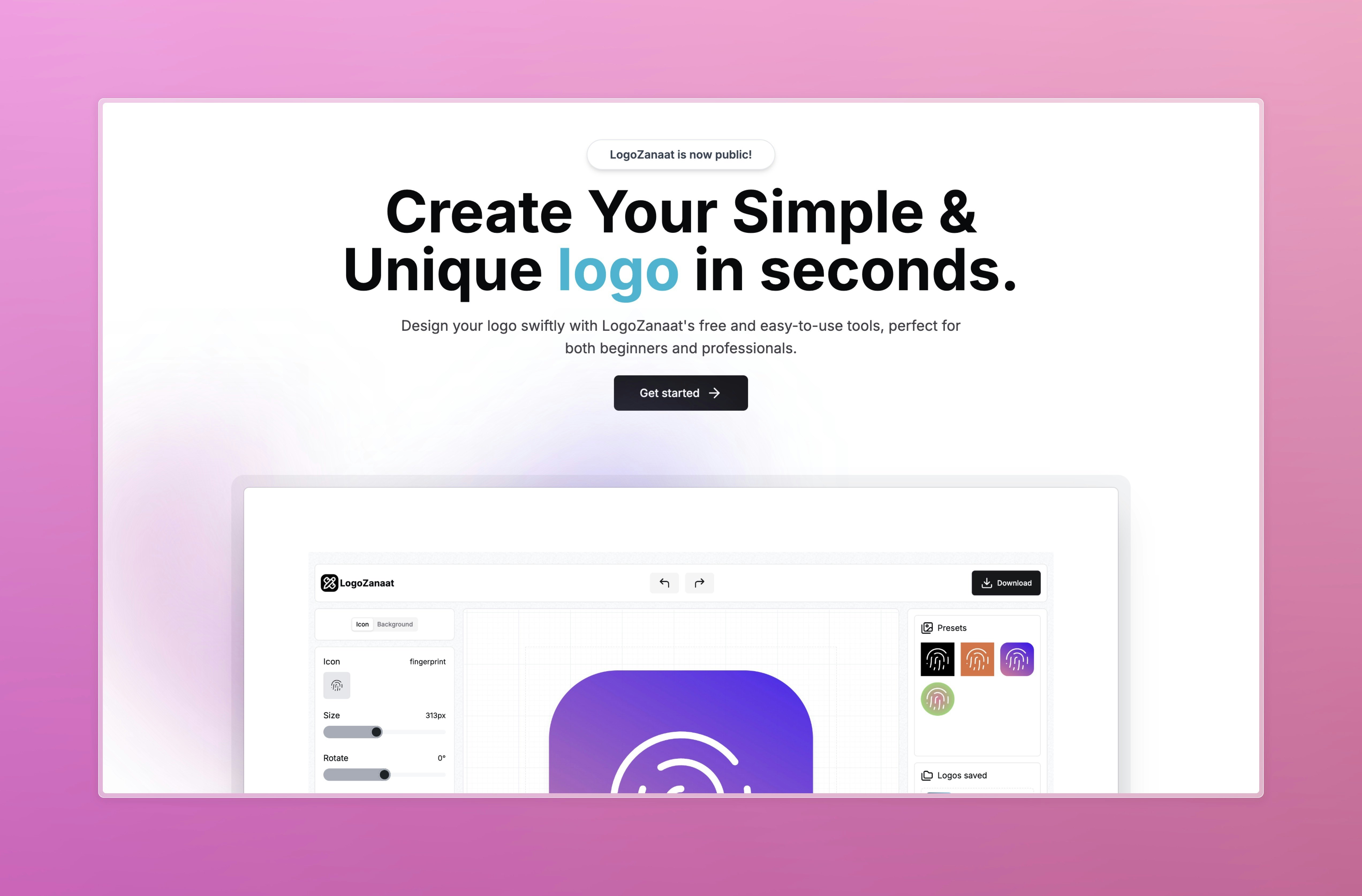 startuptile LogoZanaat-A tool to quickly design simple and unique logos