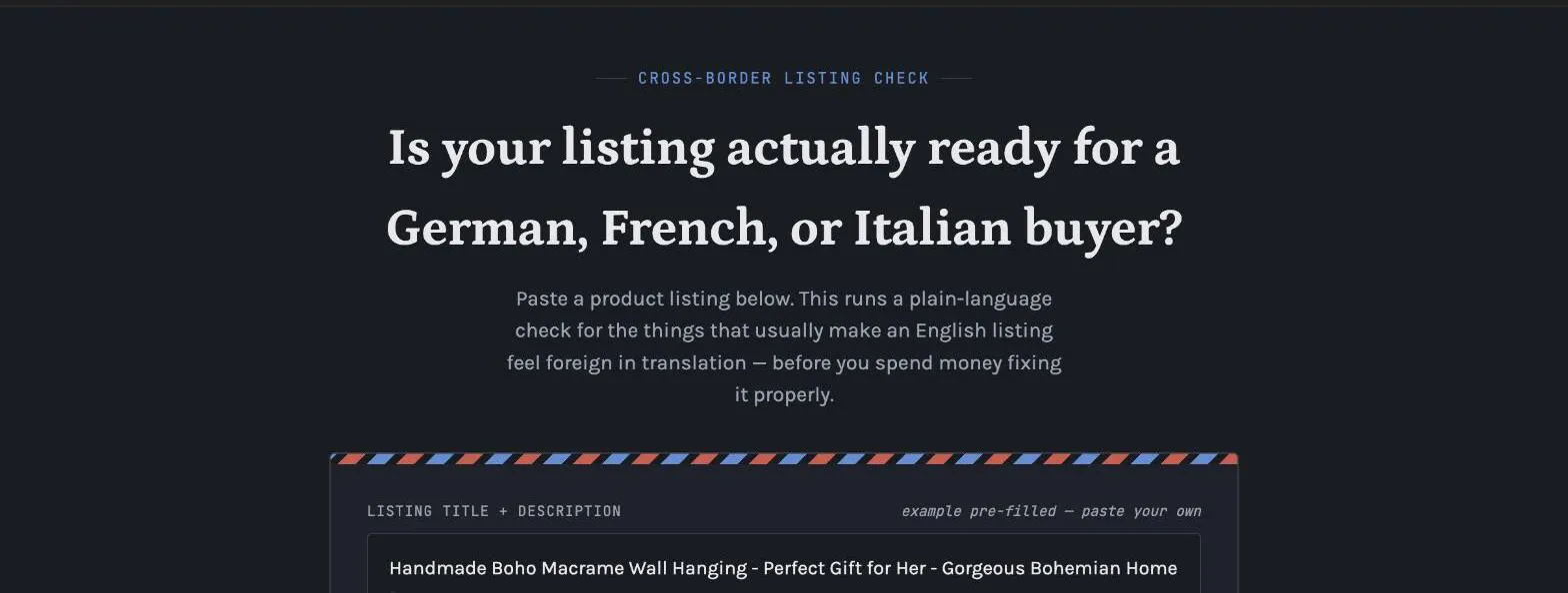EU Listing Readiness Checker gallery image