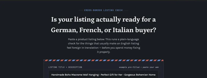 EU Listing Readiness Checker screenshot 2