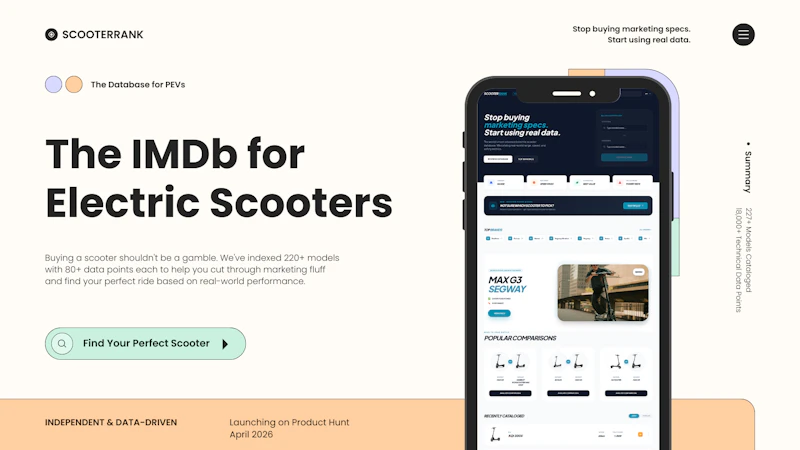 ScooterRank: The Ultimate PEV Database screenshot 1