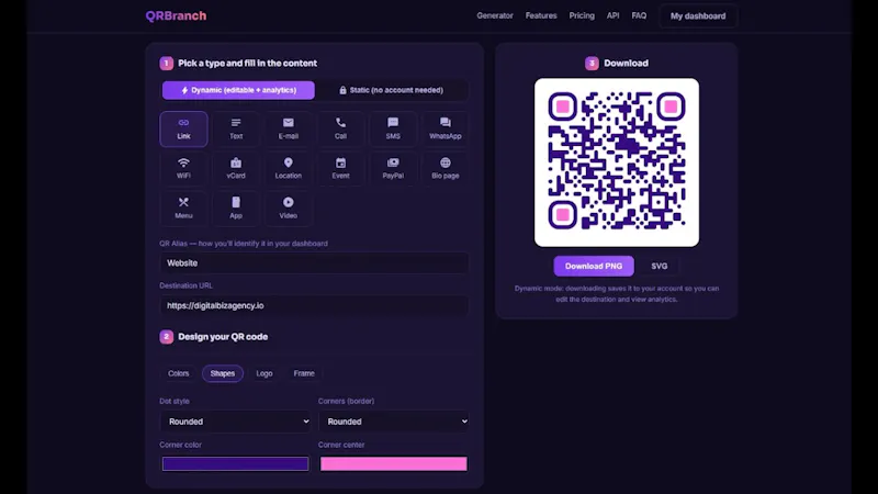 QRBranch screenshot 1 (video preview)