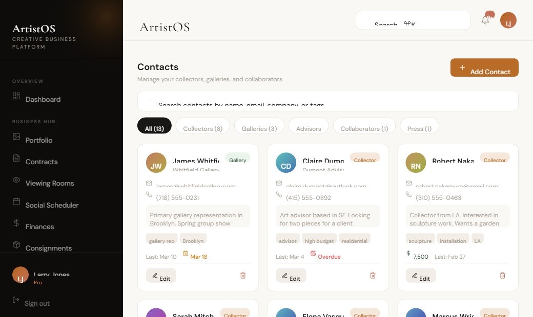 ArtistOS gallery image