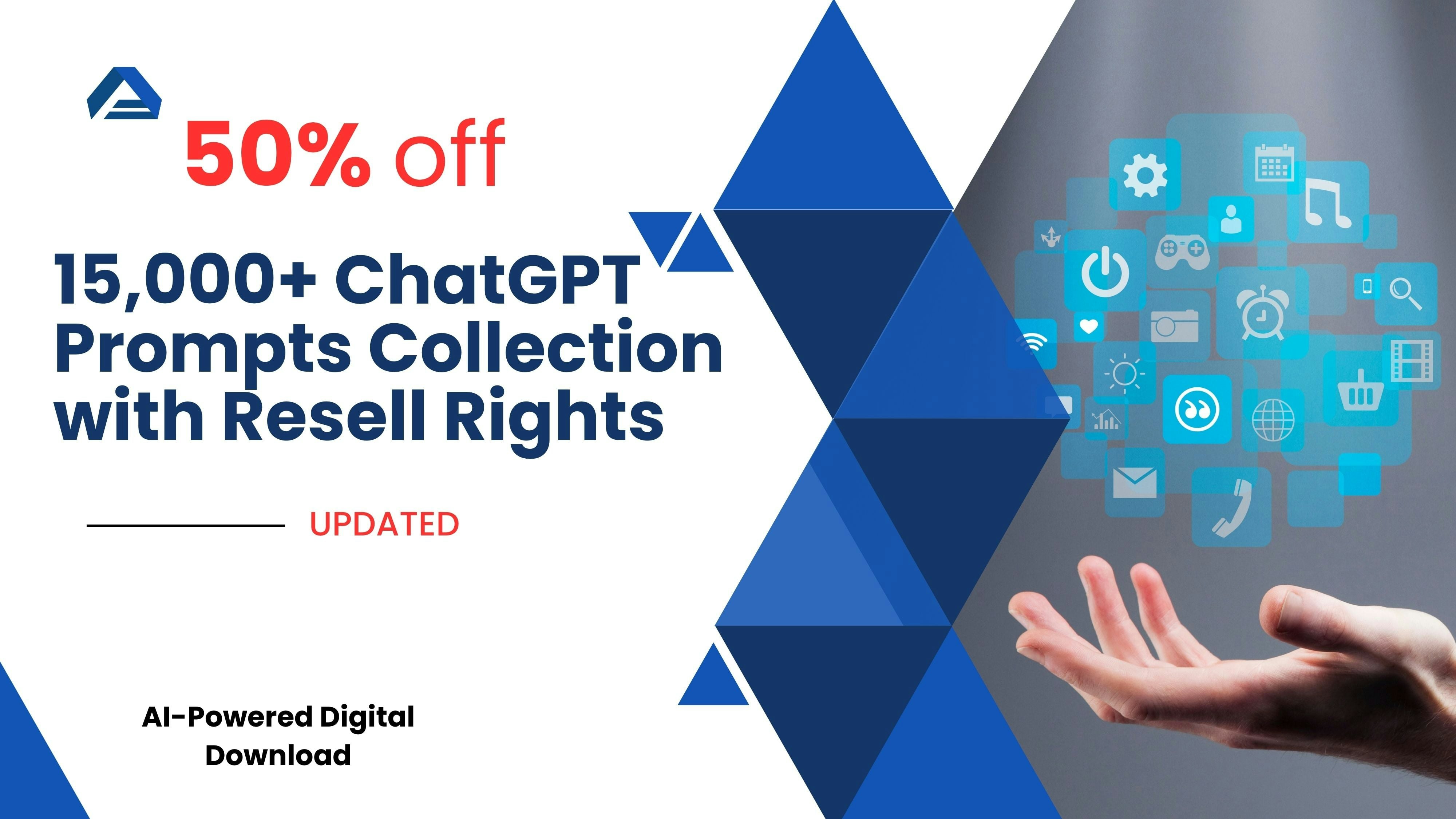 15,000+ ChatGPT Prompts - Resell Rights gallery image