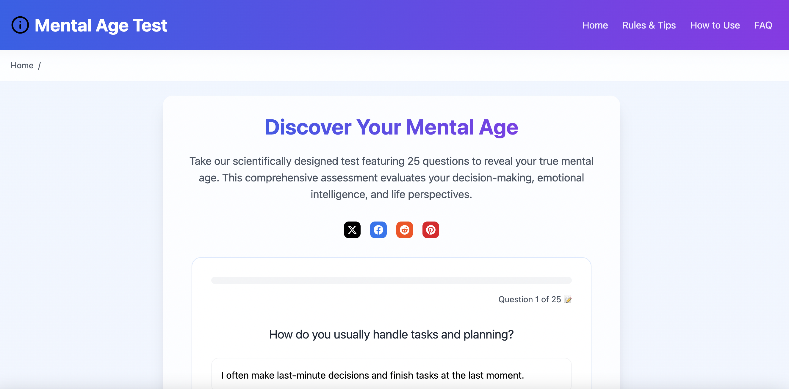 Teste de idade mental media 1