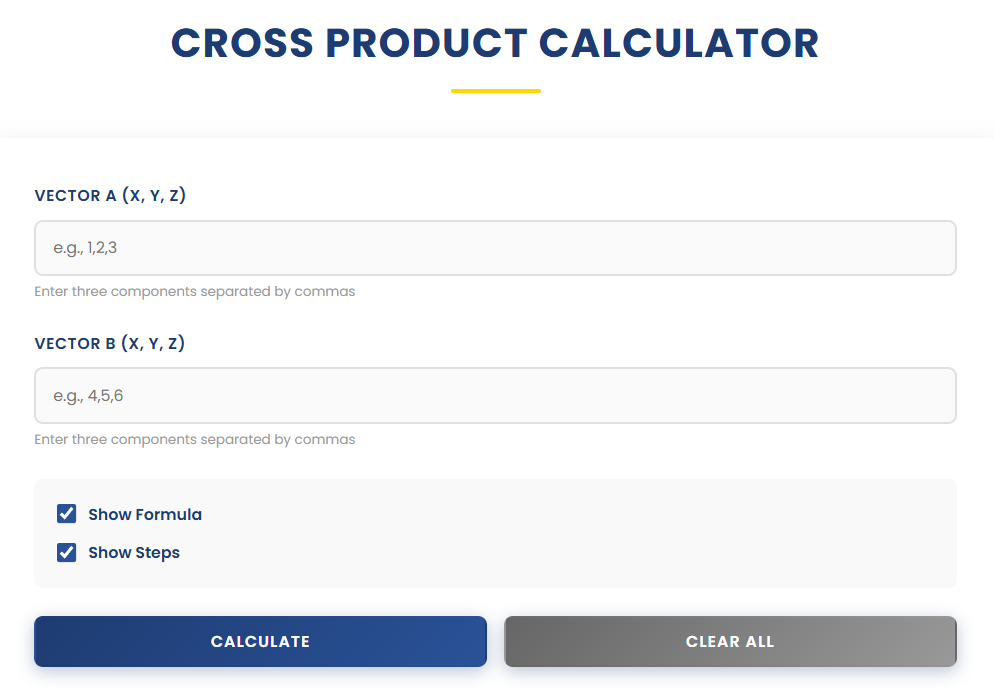 Cross Product Calculator gallery image
