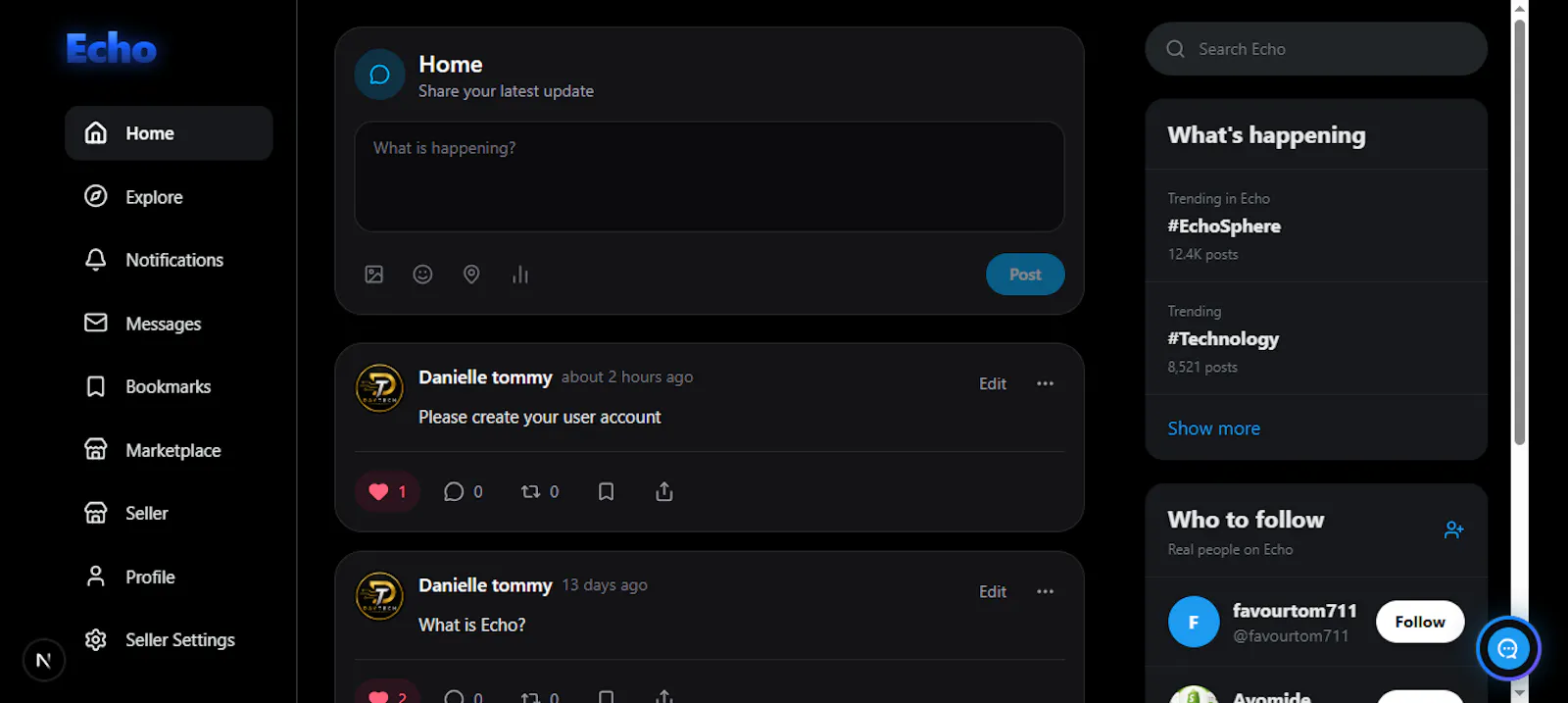Echo screenshot 1