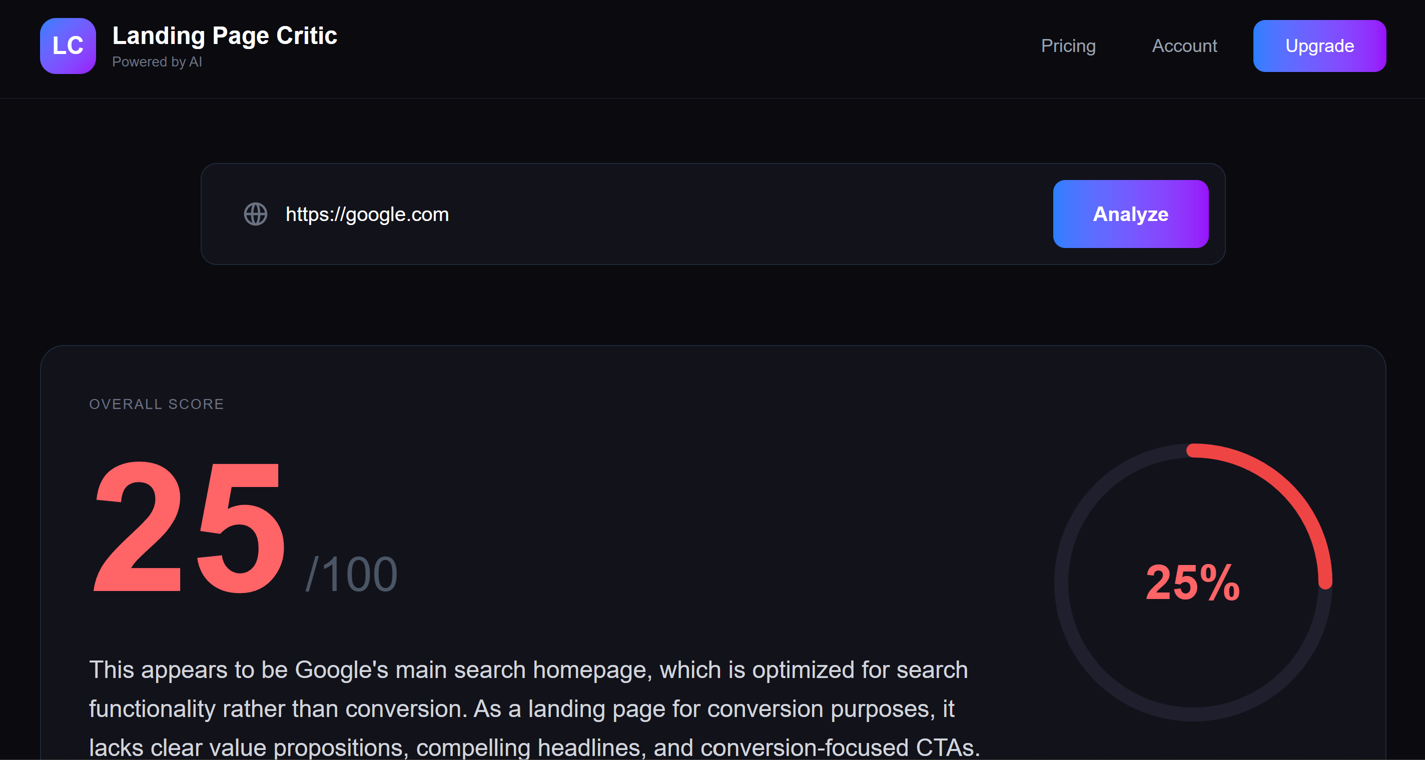 Landing Page Critic gallery image