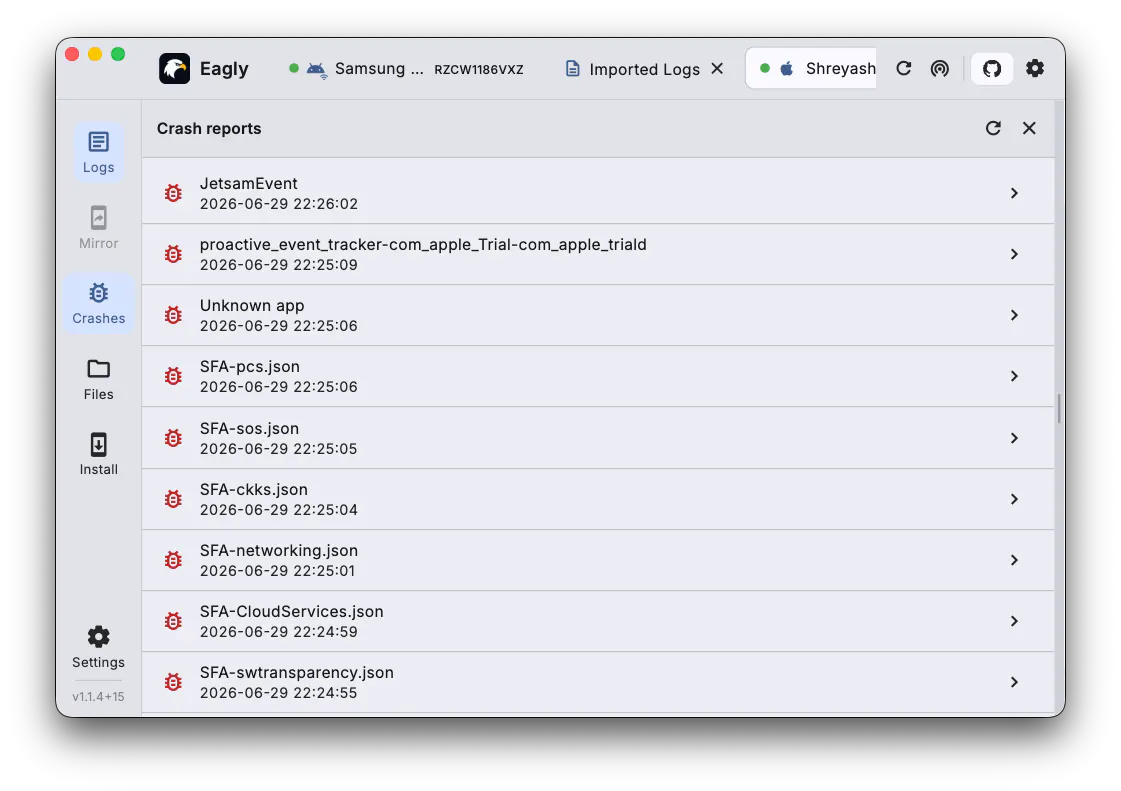 Eagly - Cross Platform Logcat + Console gallery image