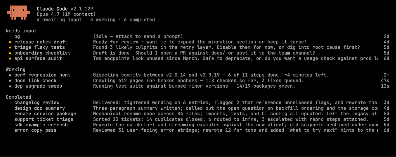Claude Code Agent View screenshot 3