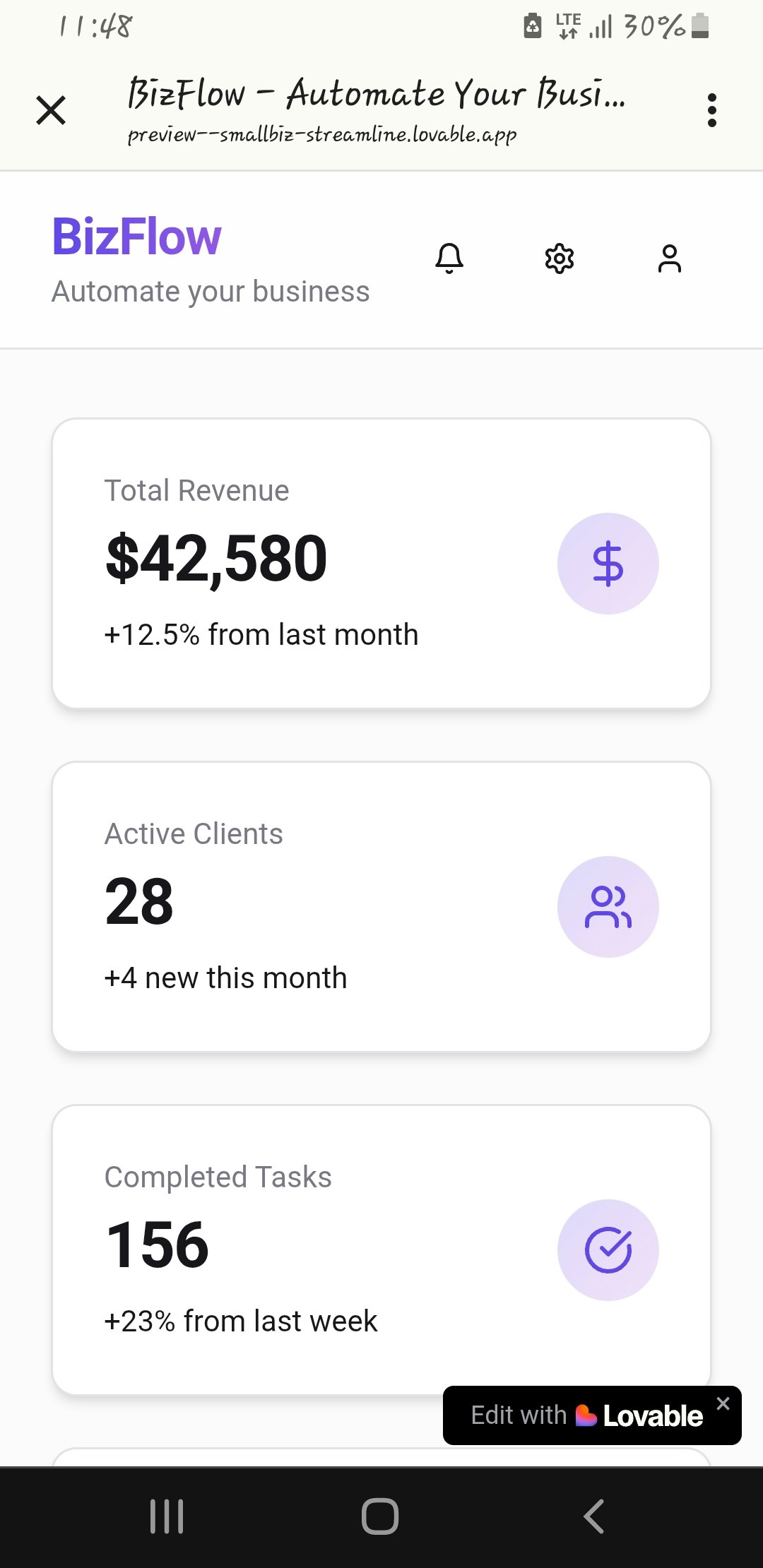 BizFlow - Screenshot 2 showing product features and functionality