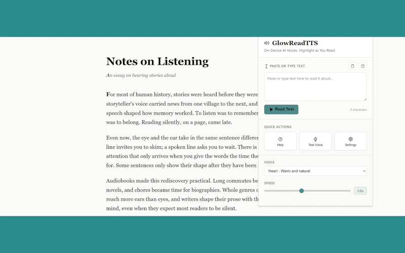 GlowReadTTS screenshot 3