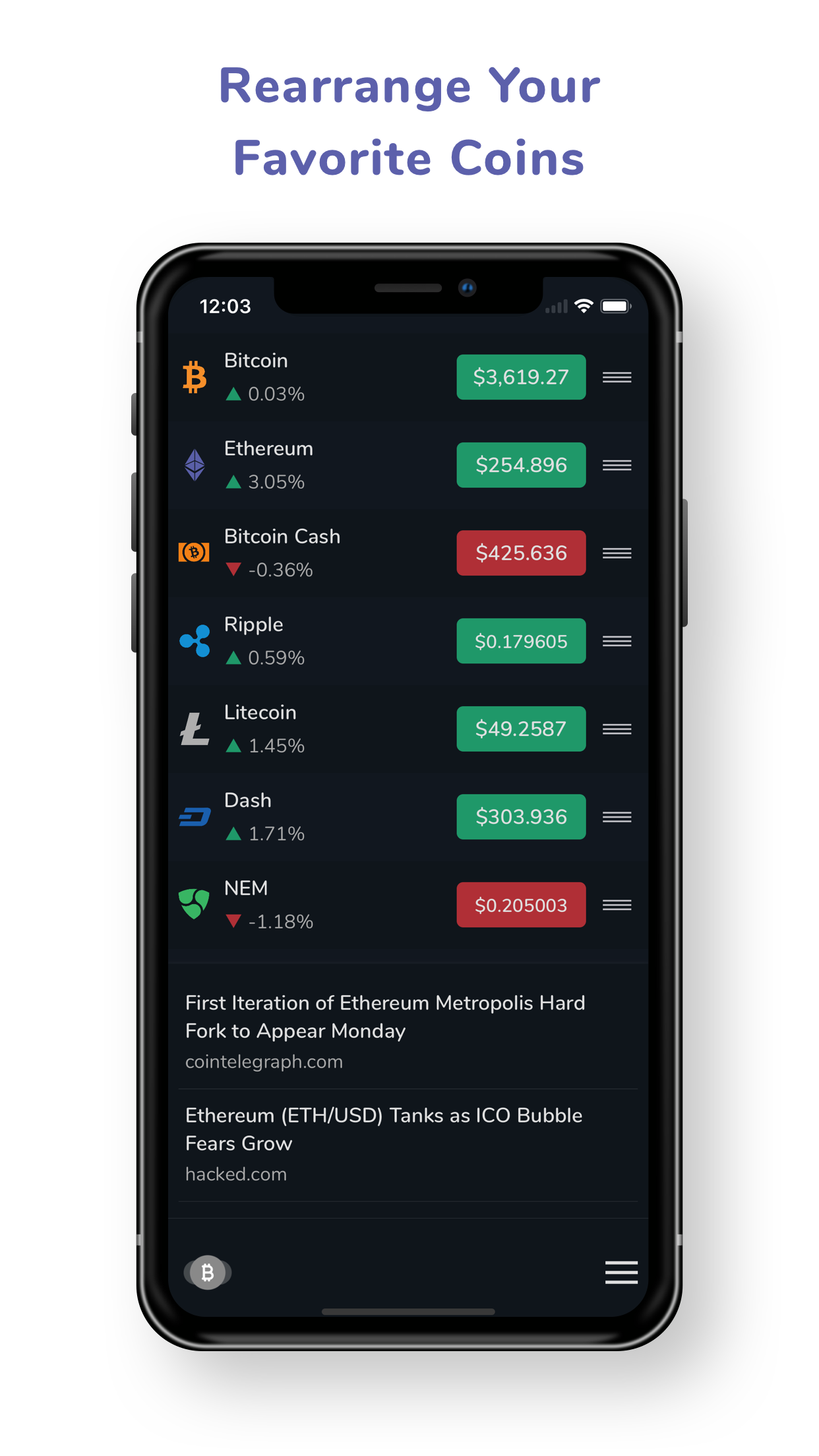 CryptoCoins Price Tracker with a Widget gallery image