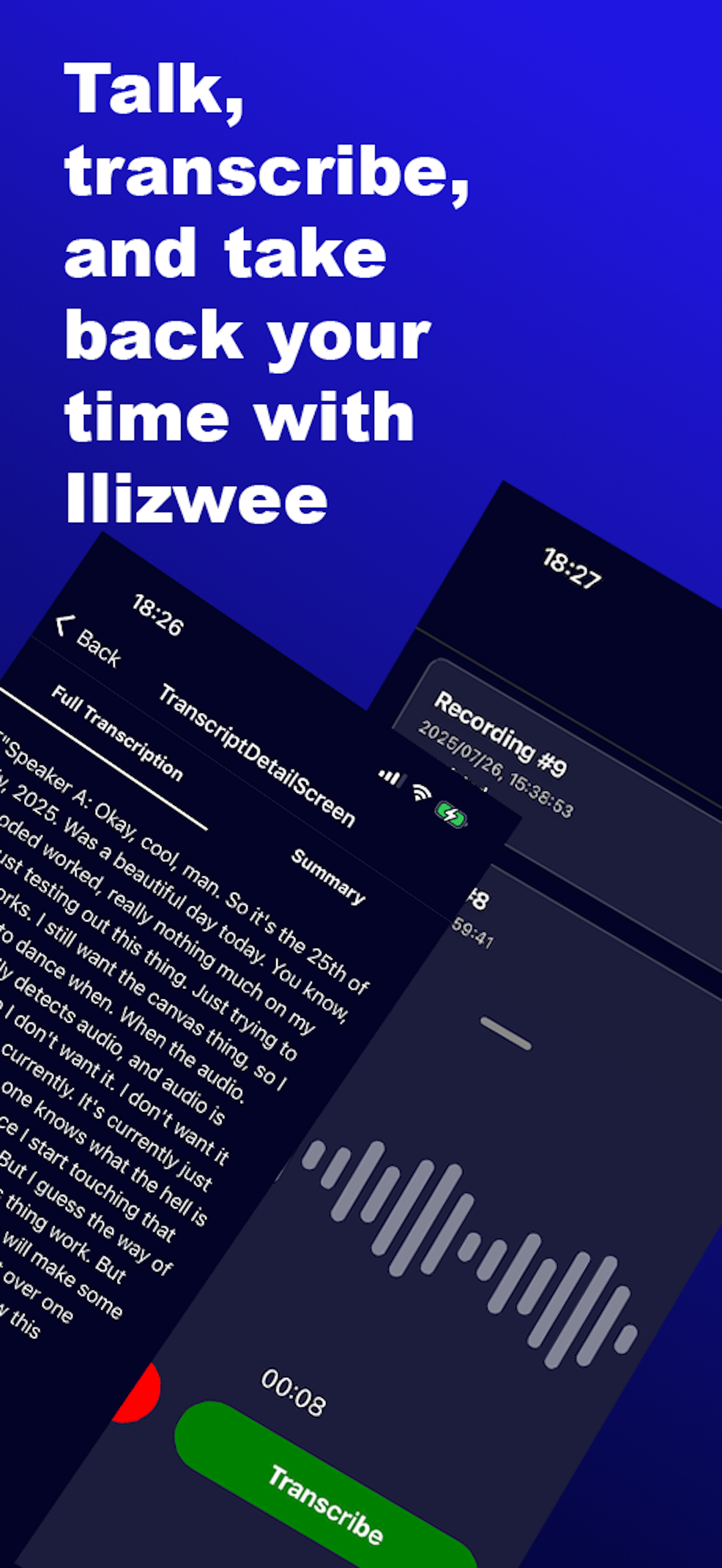Media Transkripsi Ilizwee - Rekod, Tukar & Muat turun Audio dengan Ilizwee 1