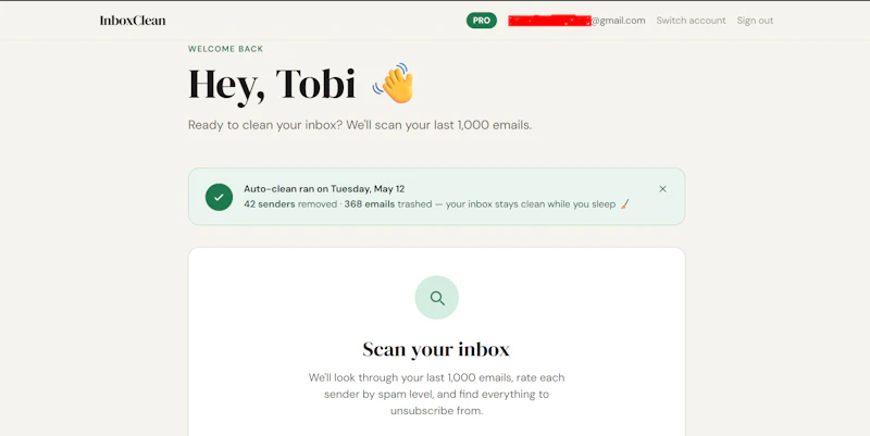 InboxClean screenshot 2