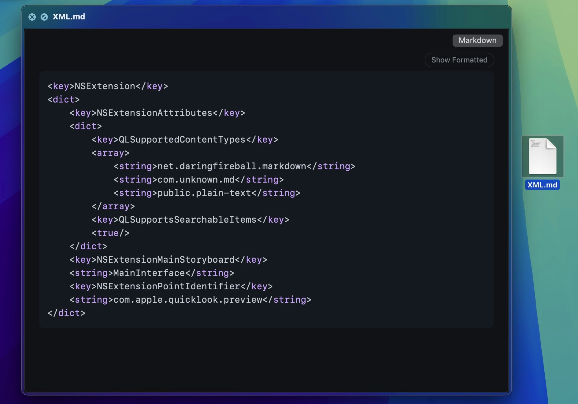 Markdown Quicklook Plugin gallery image