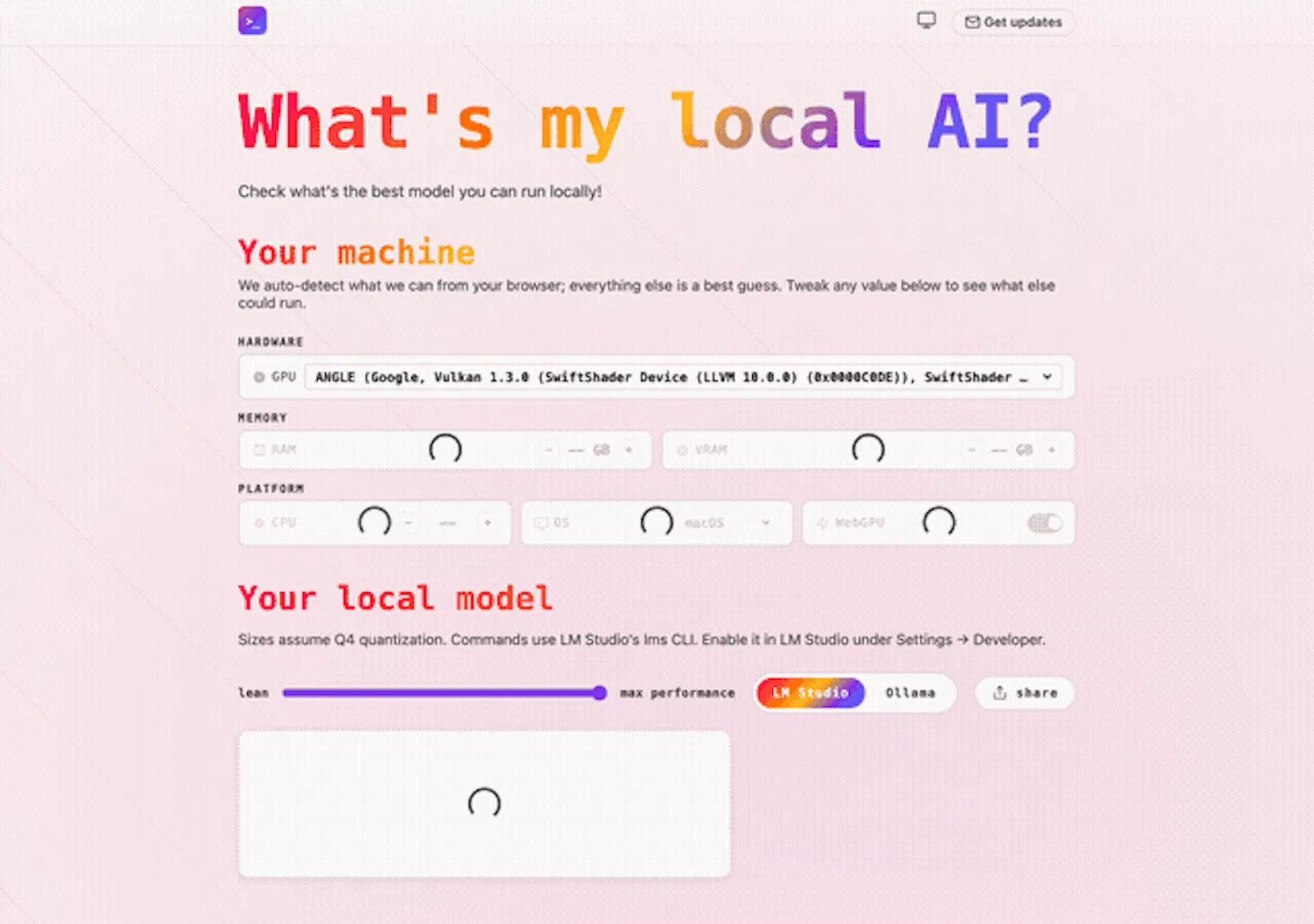 What's my local ai? screenshot 2