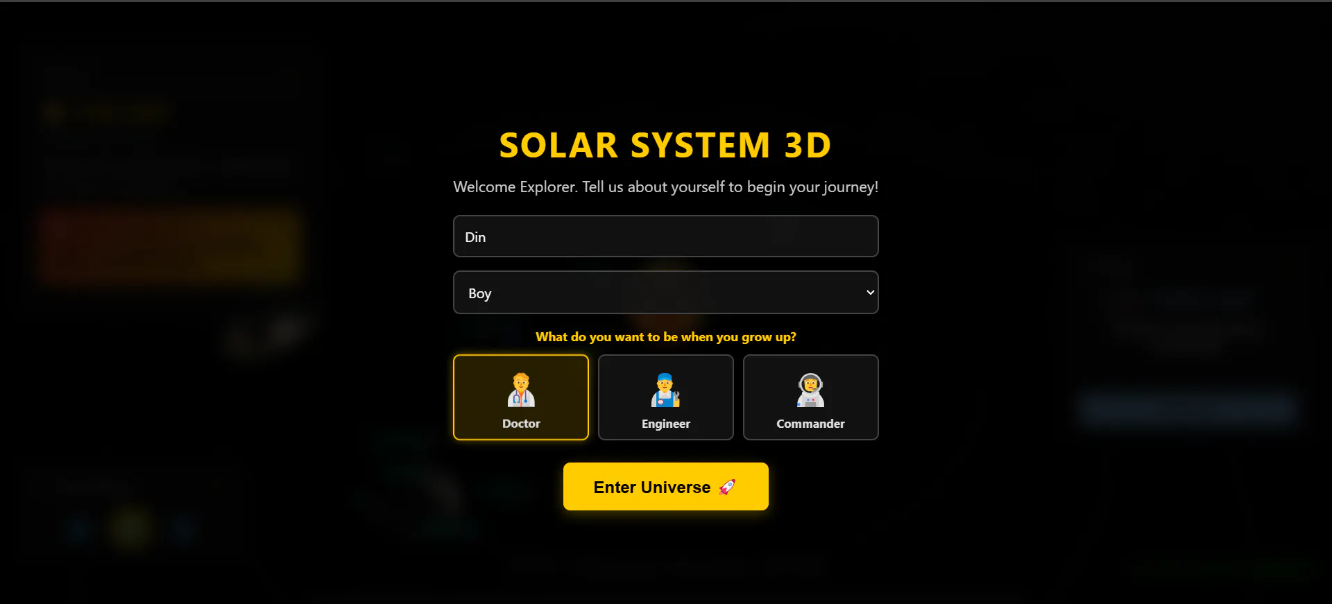 Solar System 3D 제품 배너